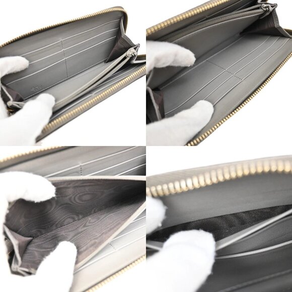 GUCCI Micro Guccissima GG Pattern Long Zipper Wallet Leather Black Gold 31KB287 - Picture 11 of 13